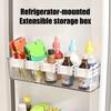 Refrigerator Door Organizer, Partitioned Storage Hanging Basket, with Snap-On Telescopic Design, Fridge Rack for Sauces And Snacks