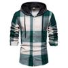Camisas clásicas retro a cuadros para hombre, chaqueta de manga larga con capucha, camisa informal a cuadros para hombres, camisas de trabajo ligeras