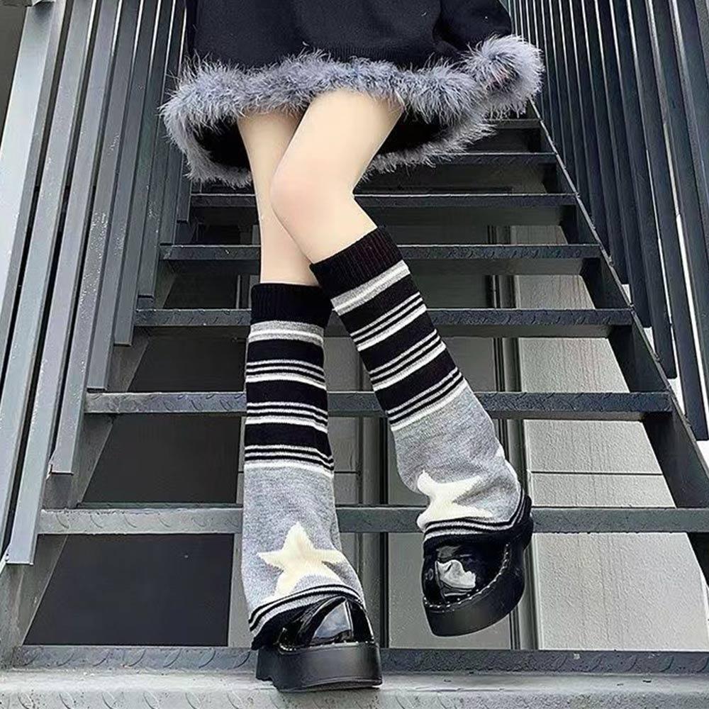 Knitted Leg Warmers Keep Warm Gothic Y2K Stockings Harajuku Boot Cuffs Cover Stockings  Gift