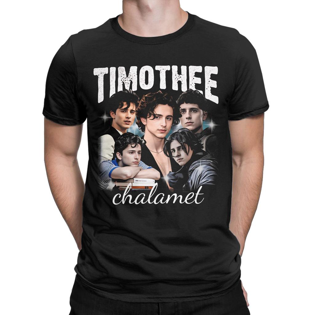 Oversized TShirt Beach Timothee Chalamet American Actor Hip Hop T Shirts Cotton Tshirt for Man Y2K Basic Short Sleeve Top Tees