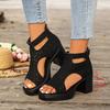 22 New Elegant Wedge Heel Sandals Large Size Thick Heel Thick Sole Fish Mouth Sandals