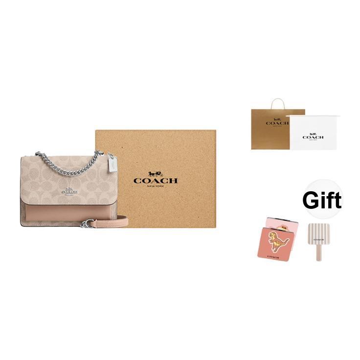 Coach Borsa a tracolla con chiusura a fibbia logo Klare 18 da donna Grigio Marrone CW206-SVPWH