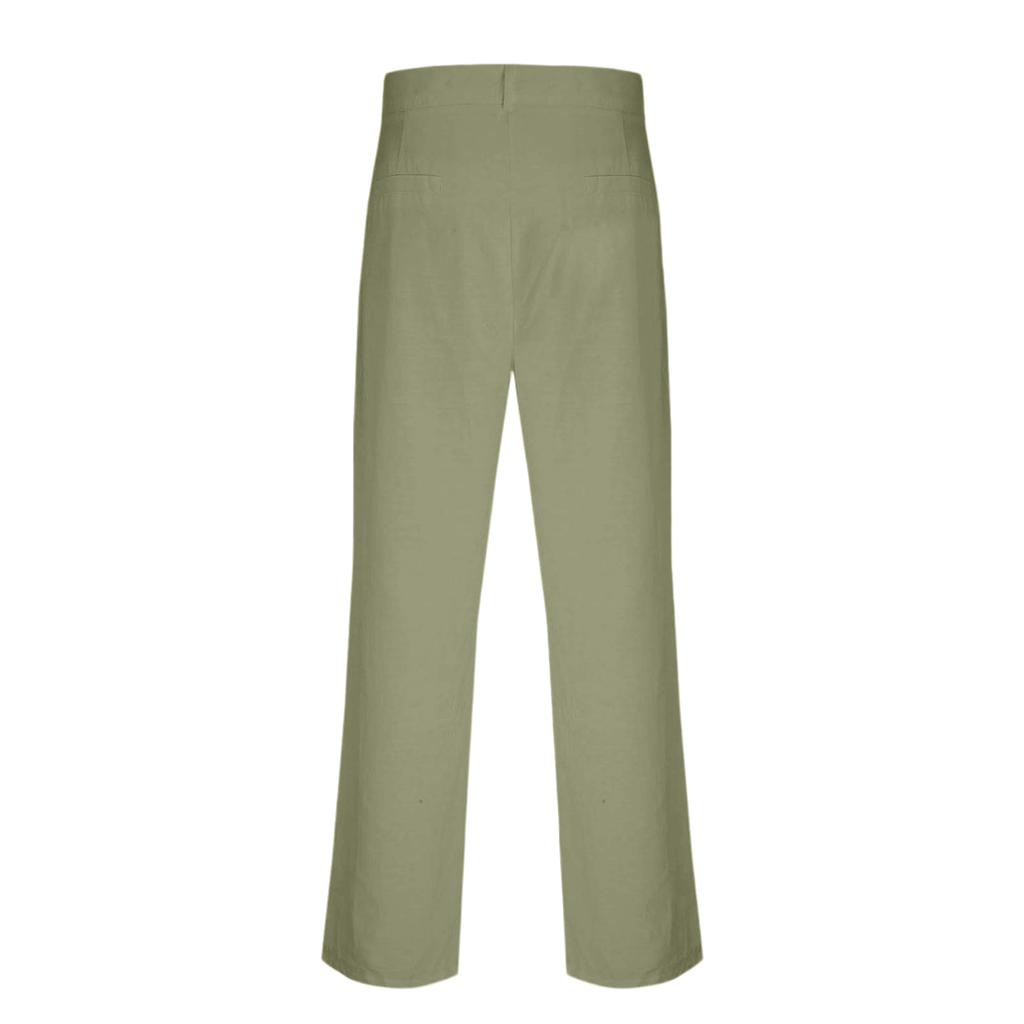 Pantaloni da uomo alla moda in lino traspiranti a gamba dritta - Pantaloni larghi casual da esterno
