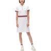 FILA Fitted Half-Zip Fashion Knit Dress With Stripe Details Women Dresses White F11W021310FWT