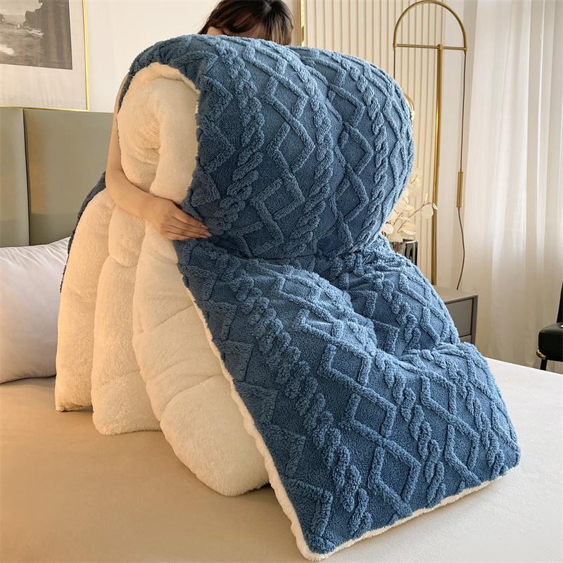 Blanket for Bed Super Thick Warm Comforter For Winter Polyester Sherpa Weighted Blanekts Warm Quilted Comforters Edredones