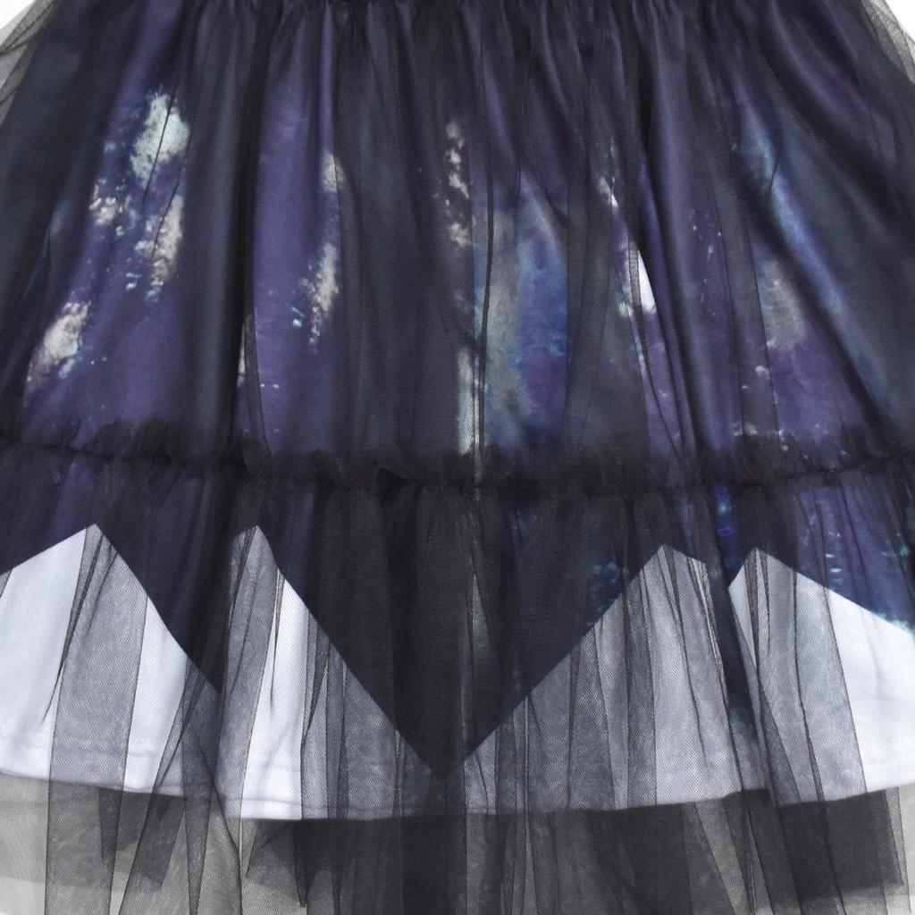 98001 Kids Girls Lily Lovebraids Print Round Neck Mesh Dress
