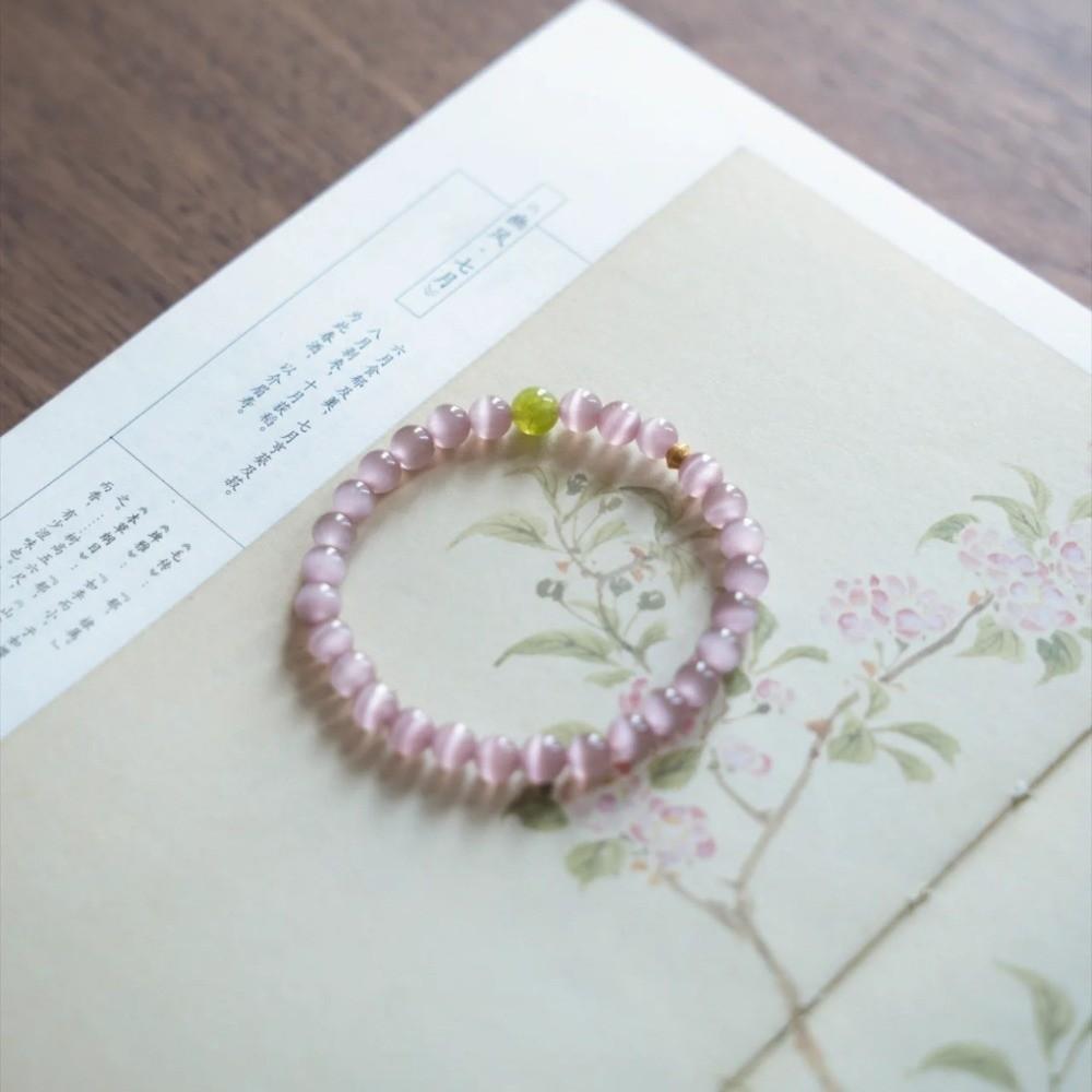 Wristbands Vintage Beaded Bracelet Luxury Olive Stone Bracelet Cat's Eye Stone Bracelet  Jewelry