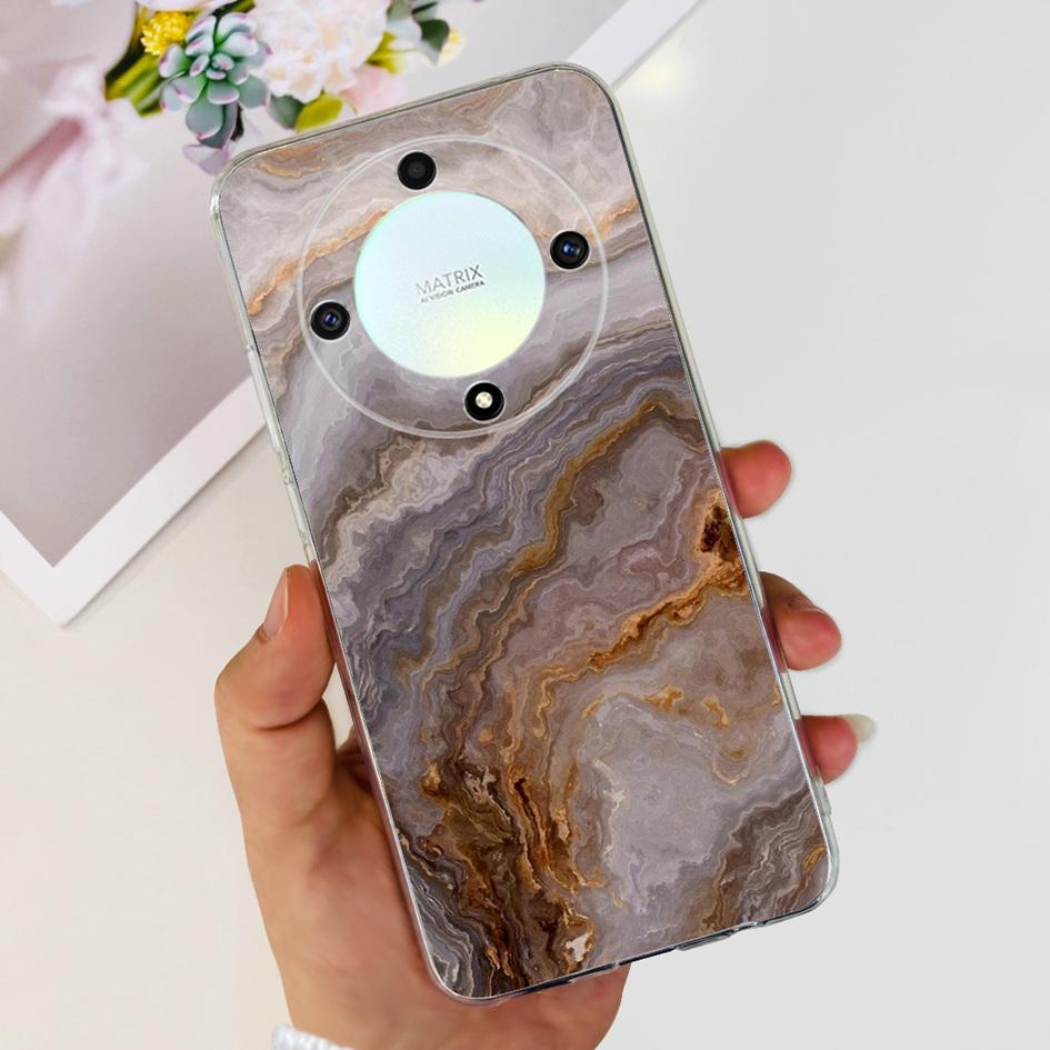 For Honor X9b 5G Case ALI-NX1 Popular Flower Soft Clear Silicon TPU Cover For Honor X9a RMO-NX1 HonorX9 ANY-NX1 Shockproof Funda