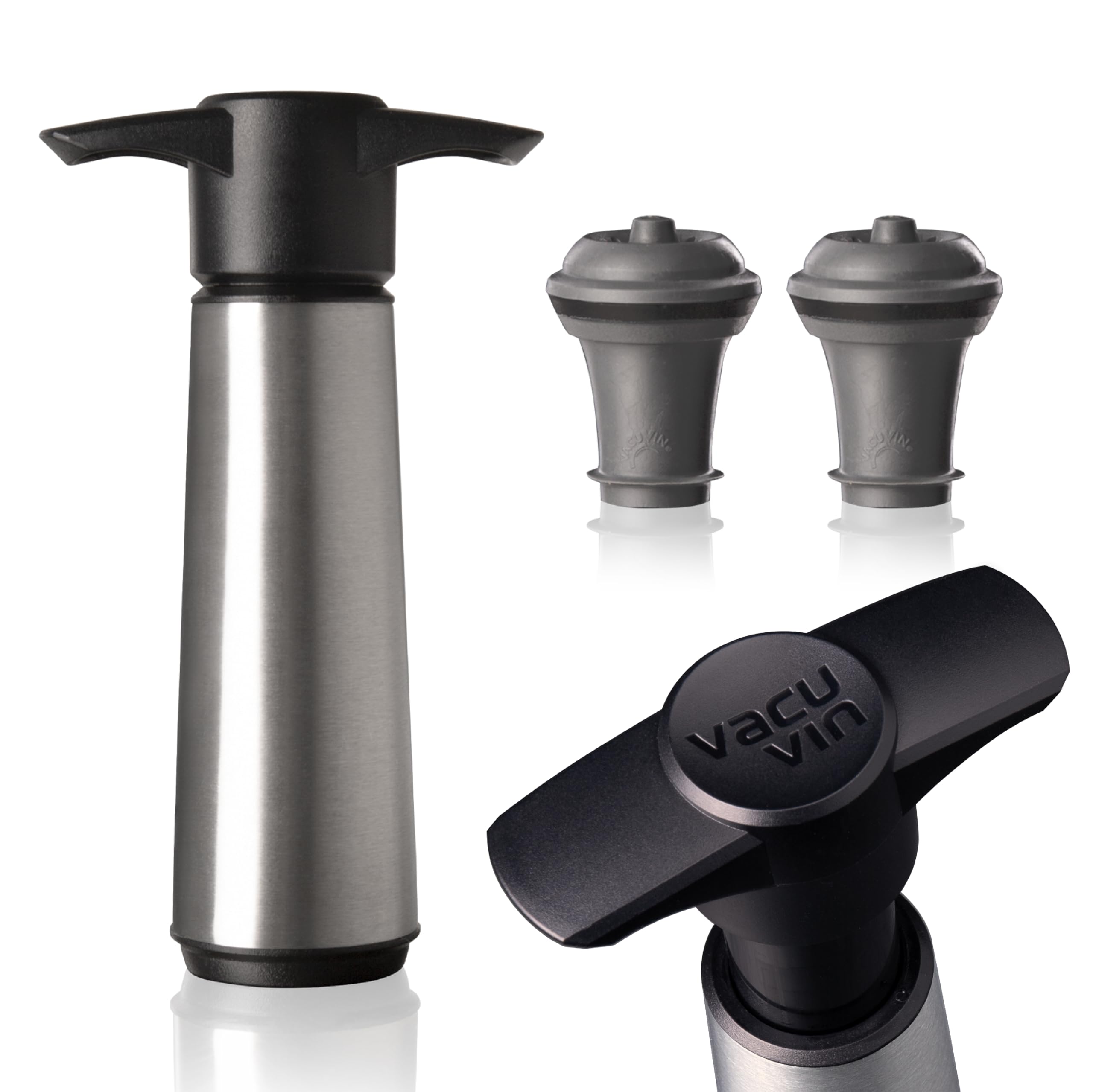 

vacu vin Stainless Steel 2 Silver [Official Import] V-20 (with stoppers)