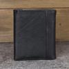 Cross-Border Japanese & Korean Men's Genuine Leather Bi-fold Wallet with Money Clip – Cowhide, Vegetable-Tanned, Vertical Design, Casual Buckle.