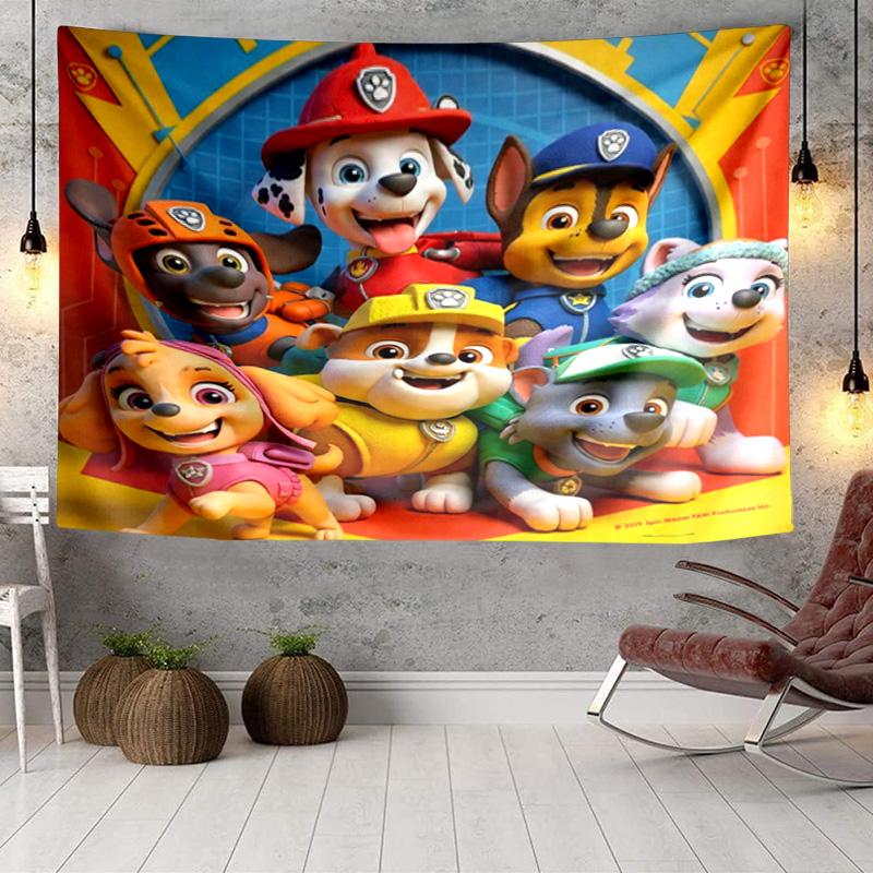 Dog Paw Heroes Tapestry, Unique Design Tapestry, Wall Decor for Bedroom,Livingroom, Playroom,Heartwarming Fan Holiday Gifts