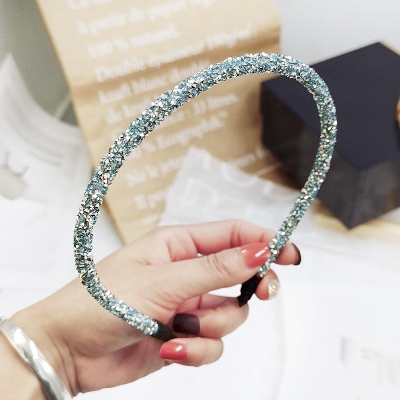 Fascia per capelli morbida in cristallo coreano alla moda per donne, con strass, perline, castone, accessori per capelli da ragazza, copricapo semplice
