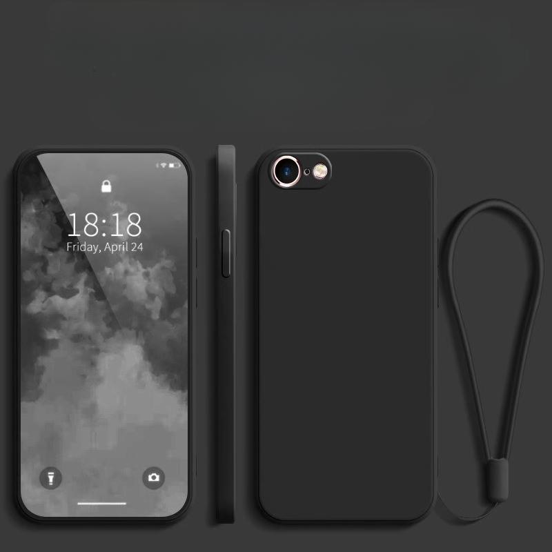 For Iphone 16E 16 E Liquid Silicone Lanyard Ring Holder Case For Iphone 16 Pro Max 16+ SE 4 Lens Camera Protective Phone Cover