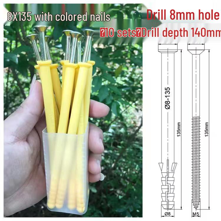 Home Use Mixed Pack: Yellow Plastic Expansion Tubes, Zinc Nails, Stainless Steel Screws