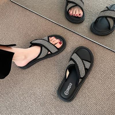 Shoes for Women 2024 Flat On Beach Woman Slippers Outside Summer Soft Sandals Off White Slides Eva Designer I H Sandal F Normal