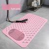 1pc non-slip shower mat, bathtub mat with drain holes and suction cups, foot massage shower rug, home bathroom, bathroom necessities.