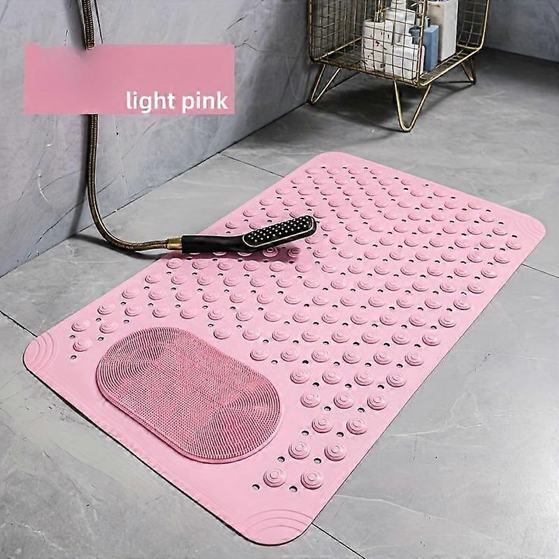 1pc non-slip shower mat, bathtub mat with drain holes and suction cups, foot massage shower rug, home bathroom, bathroom necessities.
