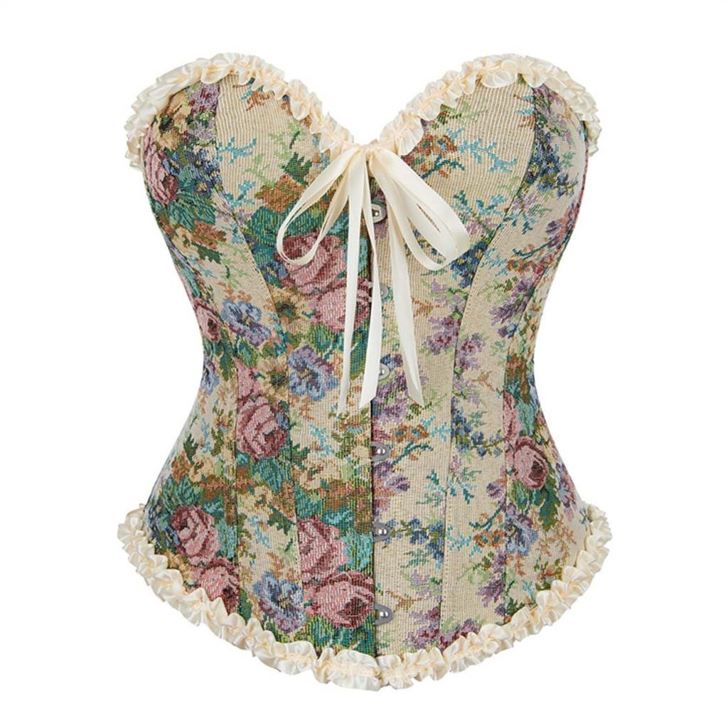 Gorset damski seksowny koronkowy z tyłu, rozpinany, top, stringi, bielizna modelująca sylwetkę