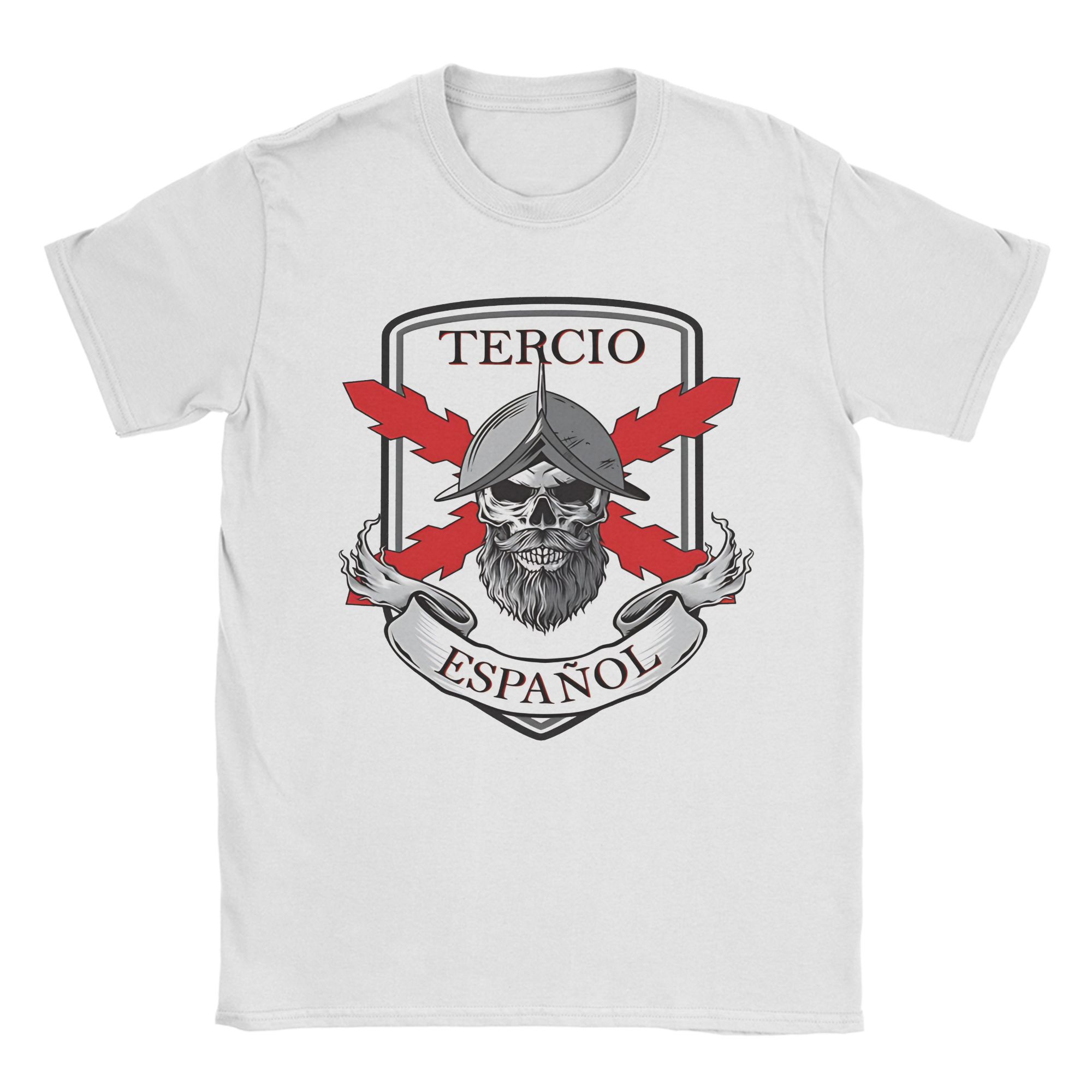 

Burgundy Cross Skull Soldier T Shirt Men s Cotton Top Tee Harajuku Spanish Empire Round Neck Short Sleeve M