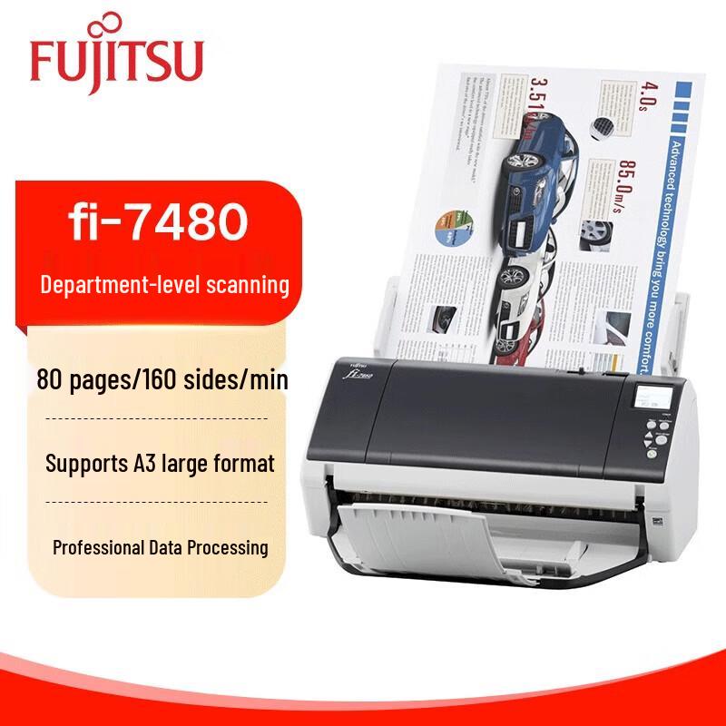Fujitsu Fi-7480 A3 Color Duplex Document Scanner CN plug (adapter included)