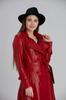 Trench Coat Real Lambskin Stylish Long Coat Handmade Formal RED Women Leather