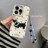 Polka Dot Embroidery Dachshund for IPhone16promax for Apple 14 Phone Case 13 Anti-fall 12 Soft 11/15