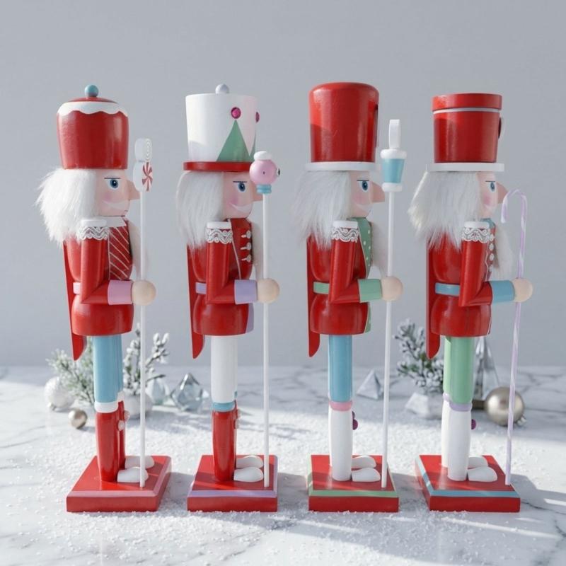 Christmas Nutcrackers Figures,Handmade Wooden Soldier Christmas Decorations Traditional Nutcrackers Decorations Gift