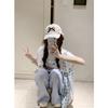 Women's High Waist Wide Leg Pants Straight Leg Trousers Minimalist Summer Gingham Dot Print Drawstring Dopamine Casual Bottoms