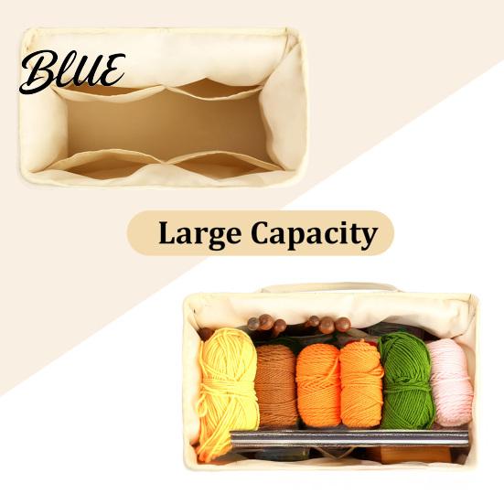 Wool Holder with And Yarn Canvas Bag Knitting Thread Outlet Multiple Pockets Holes Sewing Tool Organizer for Travel Large