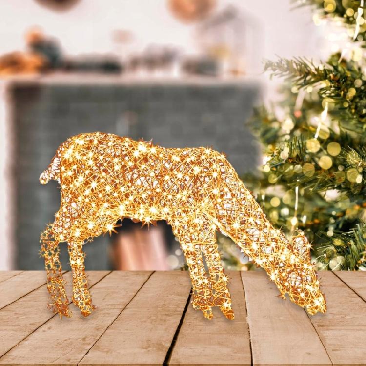 Light Up Christmas Reindeer Lighting Acrylic Deer Figure Ornament Battery Operated Decoration for Festival Garden