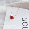Good luck red agate necklace female acacia red bean collarbone chain Wufu transfer bead accessories