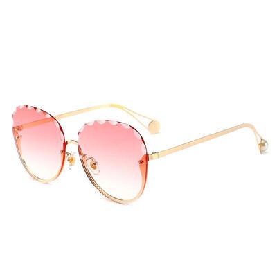 New European-American Trend Rimless Edge-Cut Large Frame Ladies Sunglasses 8913