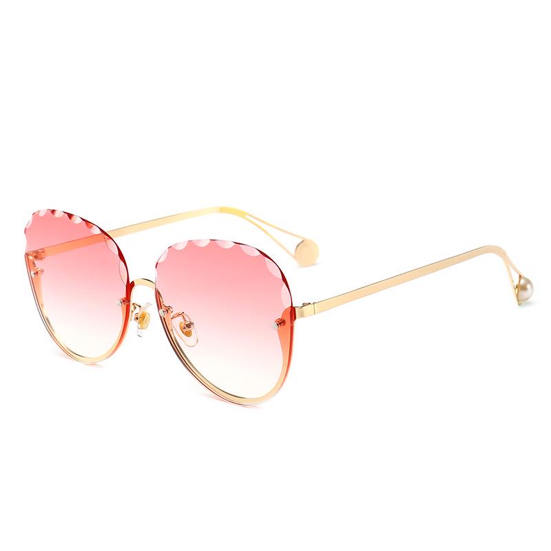 New European-American Trend Rimless Edge-Cut Large Frame Ladies Sunglasses 8913