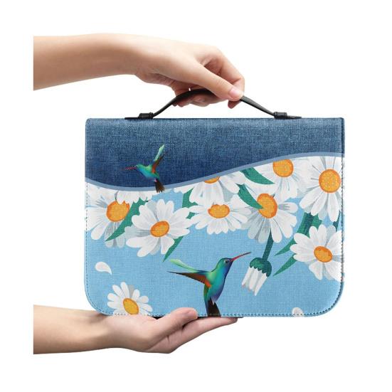 Bible Carrying Bag with Handle Zipper Closure Wear Resistant Waterproof Portable Print