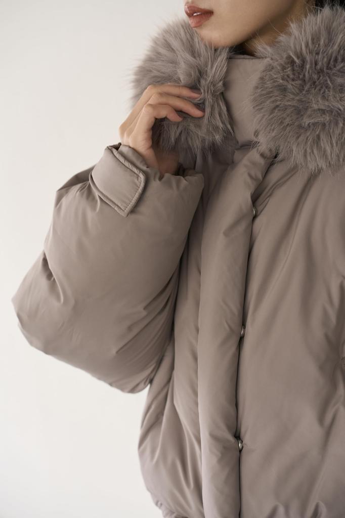 Hooded fur short down jacket SWFC245002MOCF