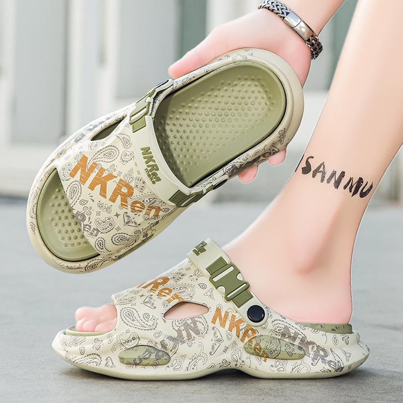 Fashion Comfortable Men's Summer Sandals Soft Bottom Anti-Slip Casual Beach Shoes Fashionable Slippers for Outdoor Wear Daily Leisure