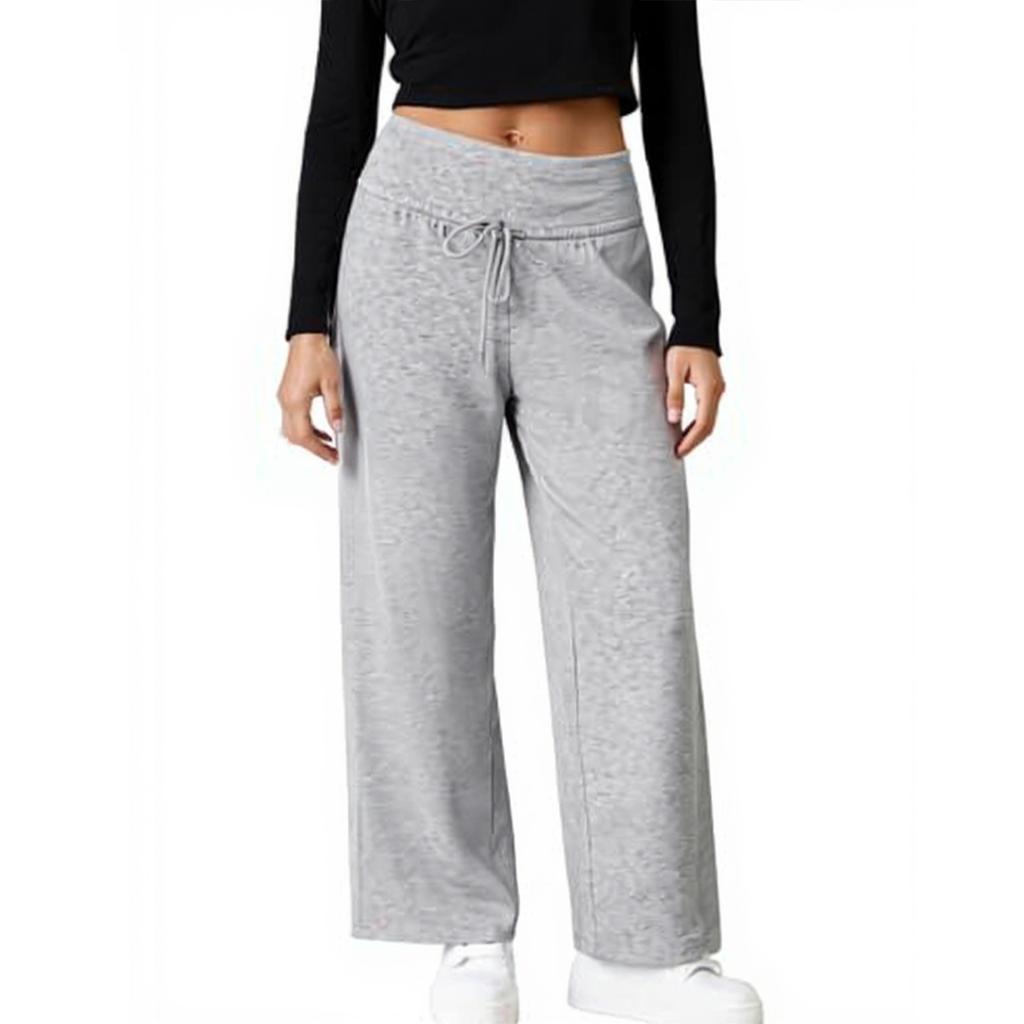 Women's Wide Waistband Sweatpants Wide Leg Pants Casual Drawstring Pants