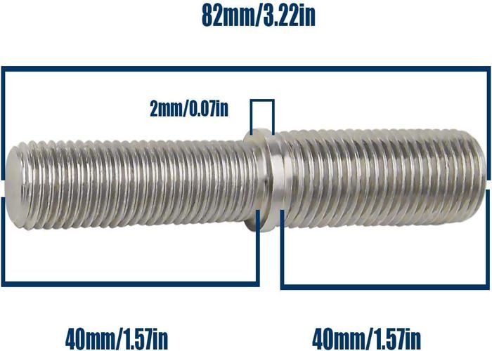 Boulons Filetés - CREATE IDEA - M10 À M12 - Acier Inoxydable 304 - Lot De 2 - 80 Mm