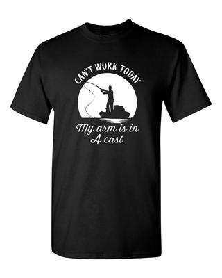Herren Ich kann heute nicht arbeiten Mein Arm ist im Gips Lustiges Angel Vatertag T-Shirt