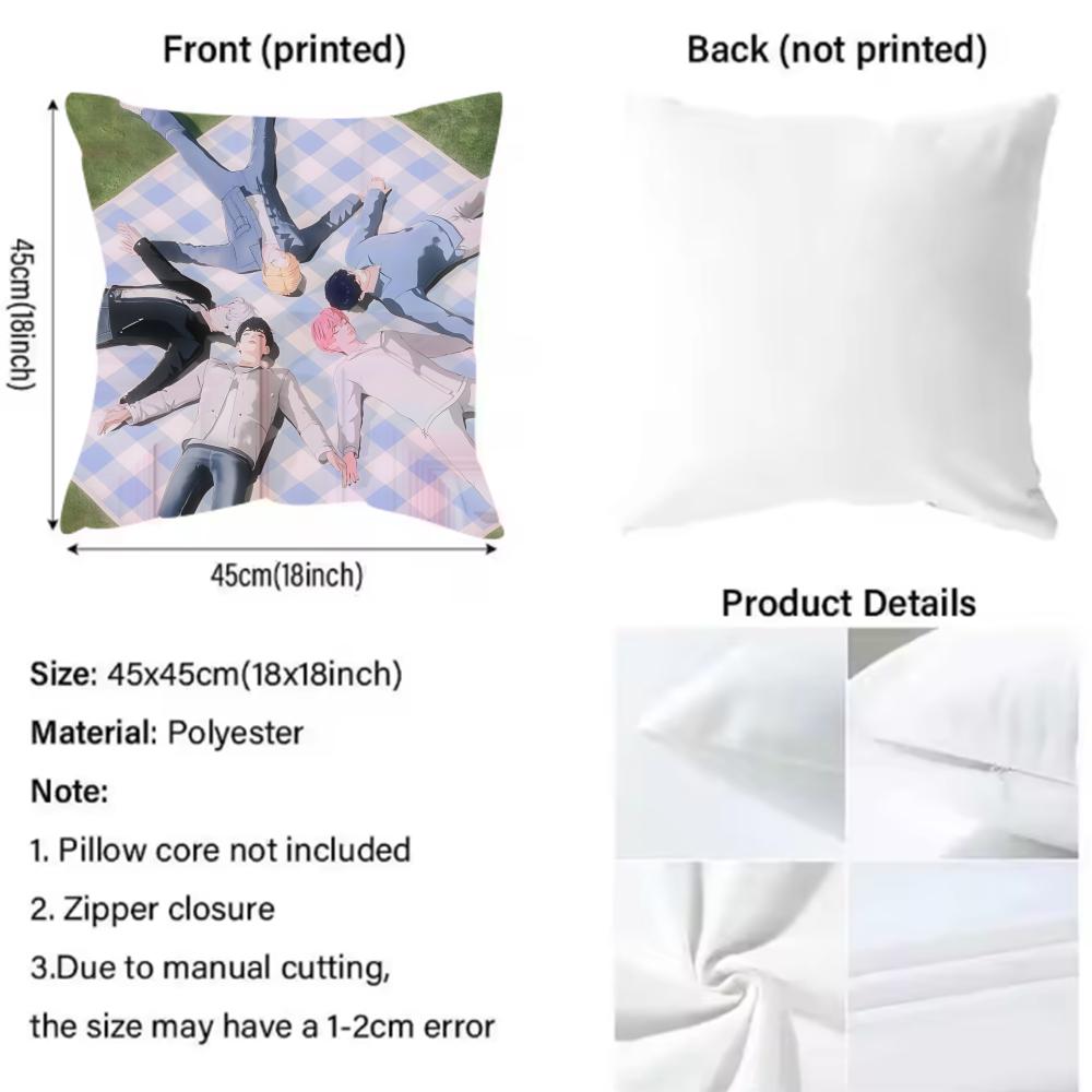 Kpop P-PLAVE Cushion Cover Pattern Printed Pillowcase for Living Room Sofa Cushion Cover & Bedroom Decor
