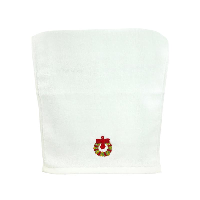 Pure Cotton Christmas Embroidery Towel Set for Kitchen or Hand Use - Custom Logo Available, Ideal for Holiday Gifts