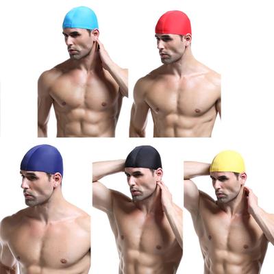 Touca de Natação Cor Sólida Impermeável Nylon Respirável Chapéu de Natação para Piscina