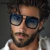 Steampunk Oversized Square Sunglasses Men  Luxury Brand Vintage Metal Outdoor Sun Glasses Trendy Double Beam Shades For Male