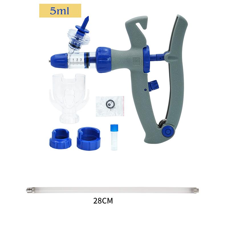 1-10Ml Veterinary Continuous Injector with Extension Tube 28Cm/38Cm Vaccine Injection Poultry Adjustable Automatic Injector