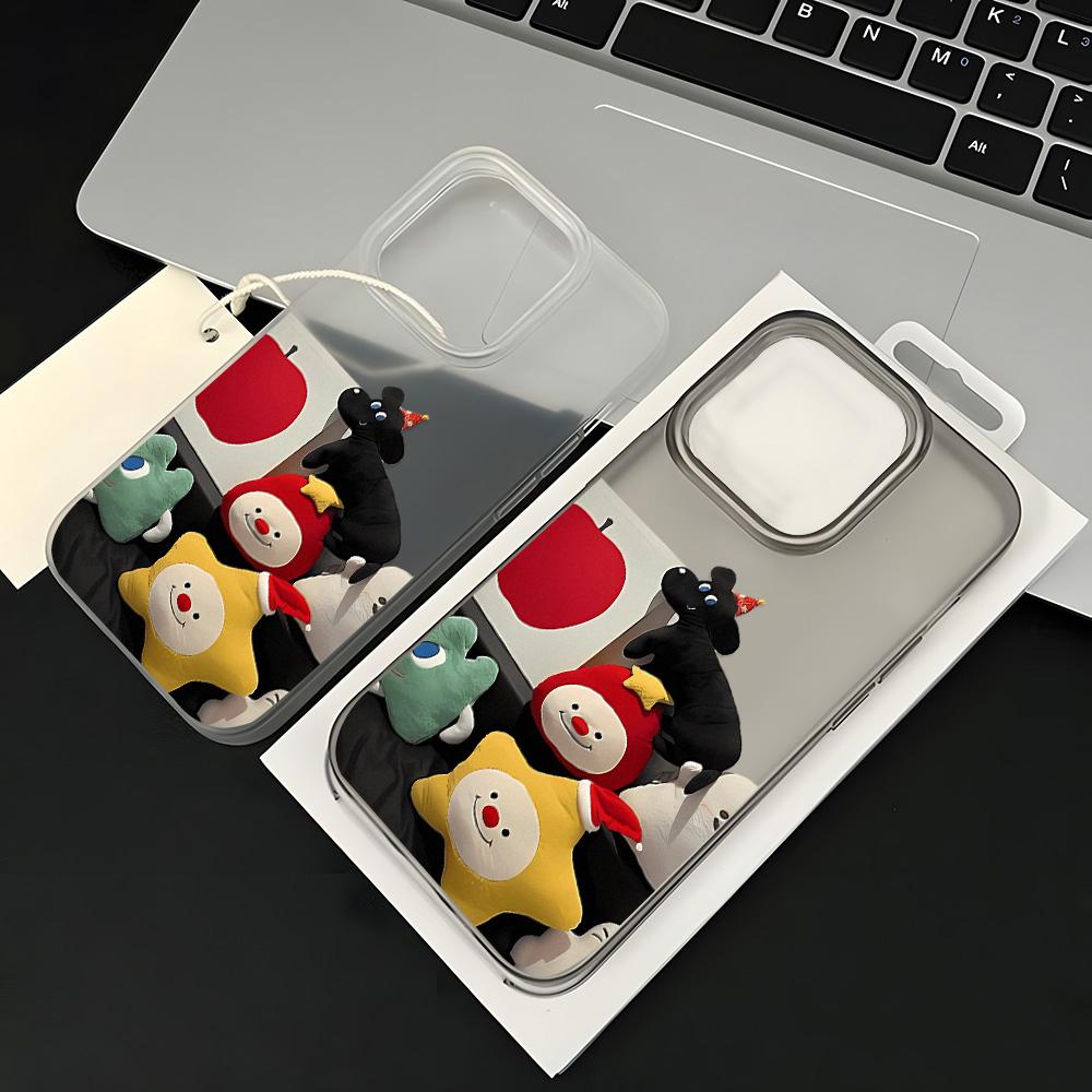 Mobile Phone Cases for iPhone 11 13 15 Pro Max 12 14 Pro Max Case iPhone 16 15 Plus 13 Pro 12 Frosted Texture Painted Cartoon Flowers
