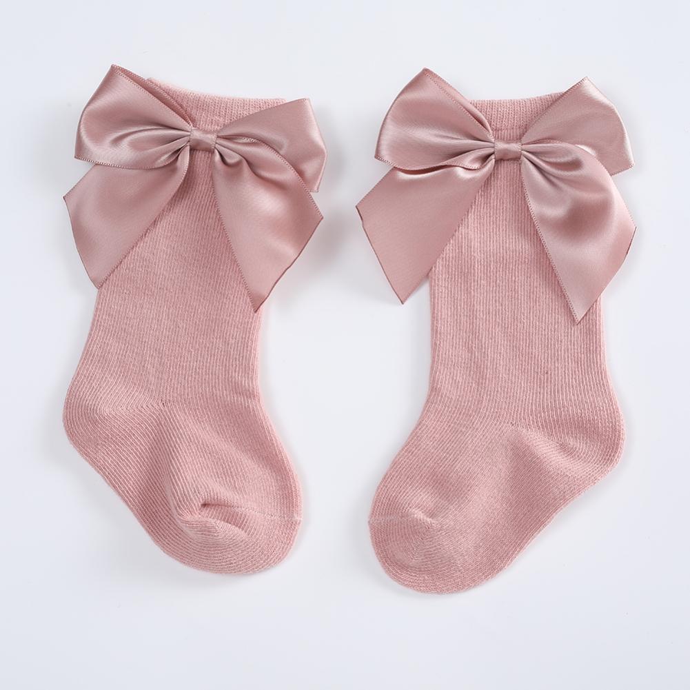 Newborn Baby Girls Big Bow Long Socks Cotton Cute Socks Kid Spring Clothing Unisex Toddlers Soft Cotton Socks 0-3Years