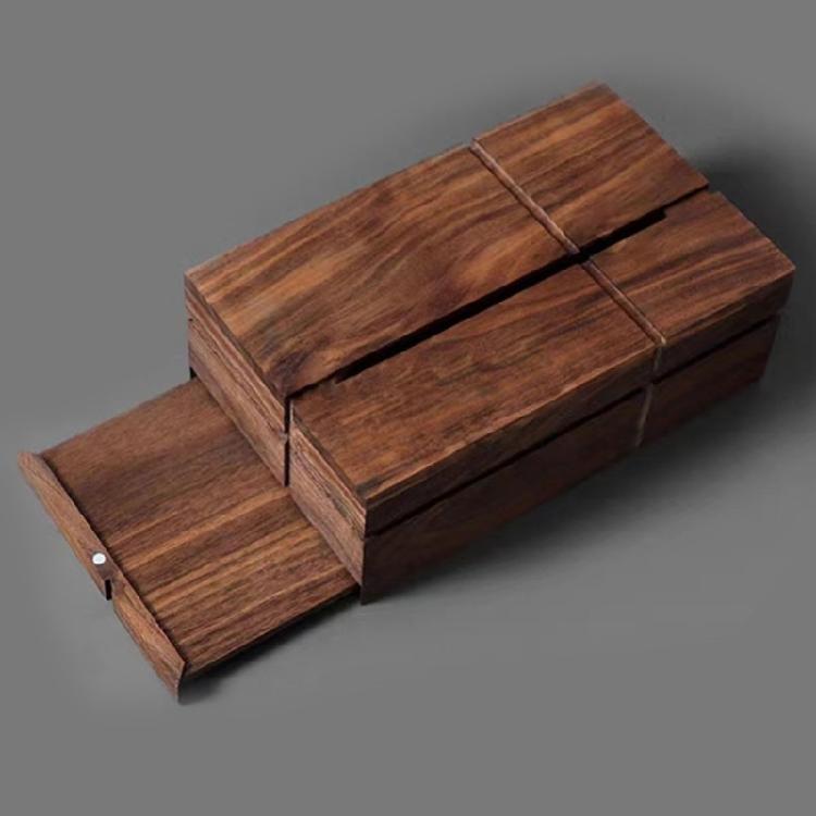 Link Top Walnut Tissue Dispenser Office Desk Coordinator Water Resistant Wood Storage Box For Bathroom Counter Trim