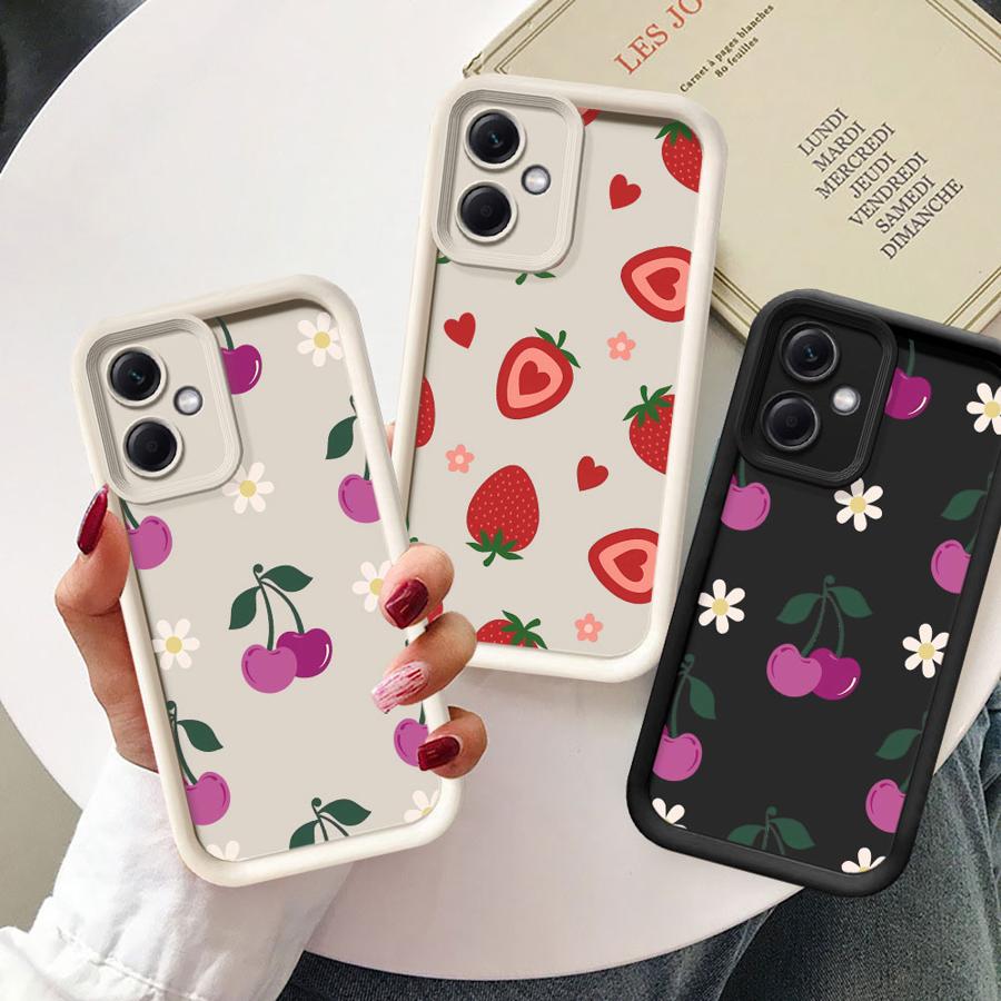 Phone Cover Case for Xiaomi Poco F8 X3 NFC C61 X3 Pro C51 C50 Cartoon Cherry Pattern