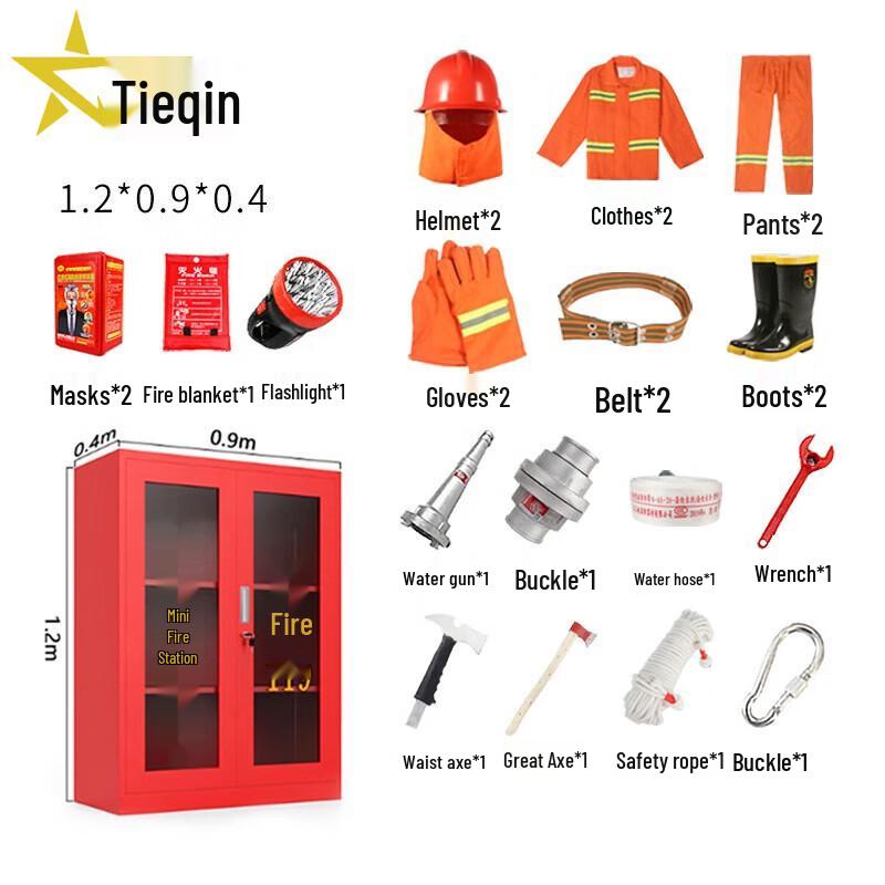 Micro Fire Station Complete Firefighting Kit Cabinet Set
