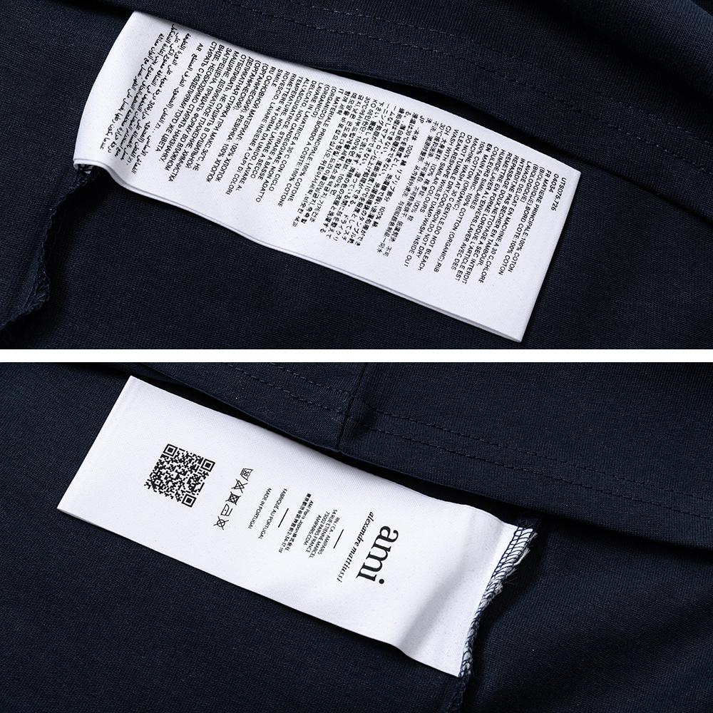 AMI Spring and Summer New Crochet Letter Weaving Micro Label Pure Cotton Short Sleeved Men's T-shirt